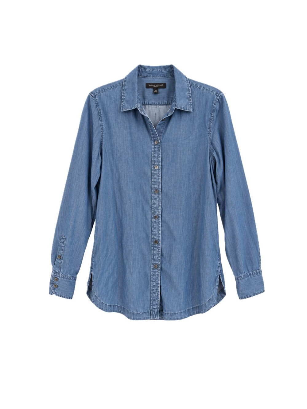 Banana Republic Parker Tencel Chambray Shirt - Medium Blue, Size S